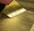 Custom logo gold embossed stickers