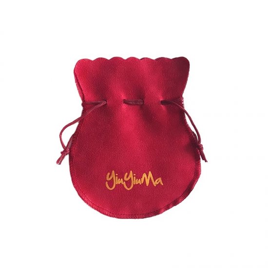 Custom U shape velvet suede drawstring bags